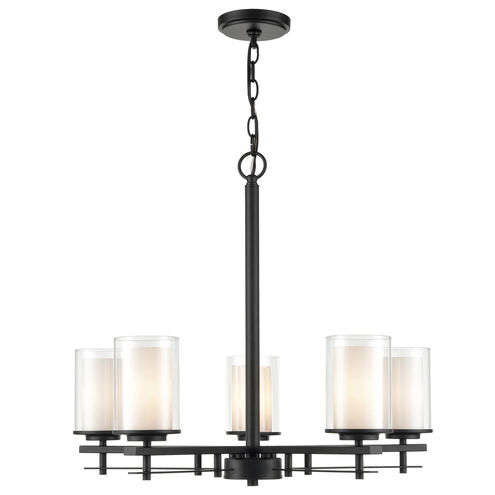Huderson 5 Light 26 inch Matte Black Chandelier Ceiling Light